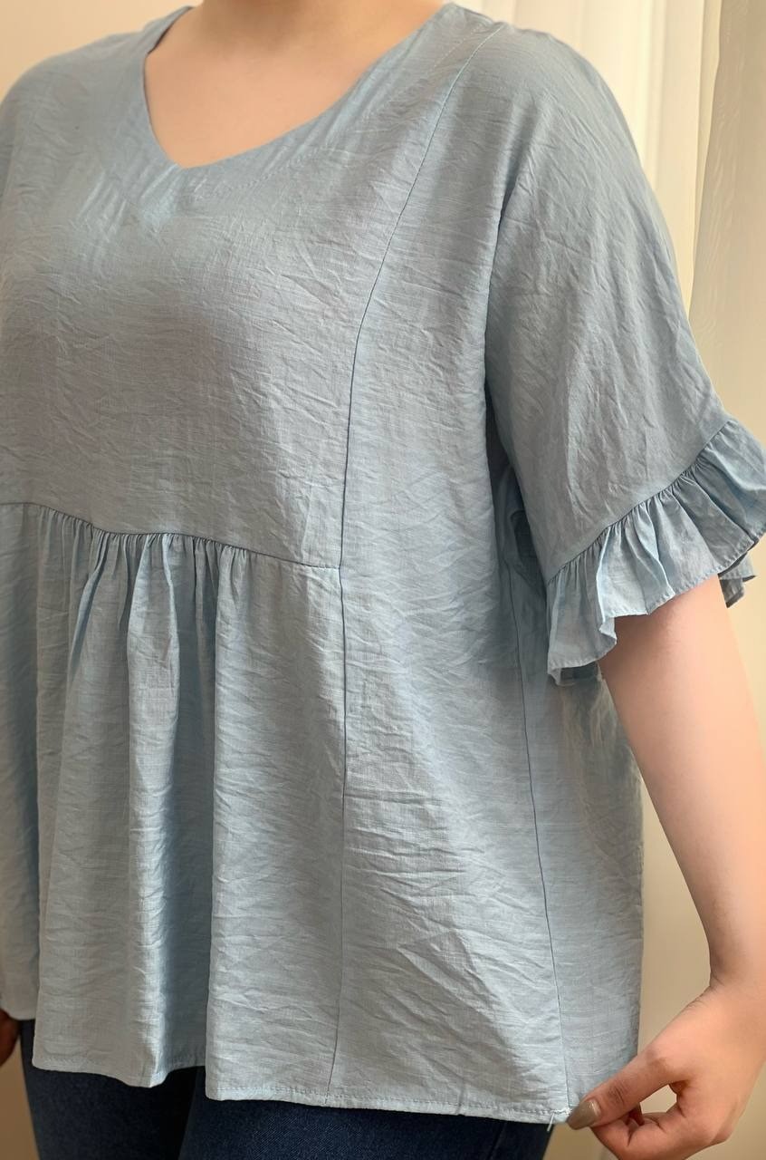 شوميز استين کيمنو چين دار کد 1671