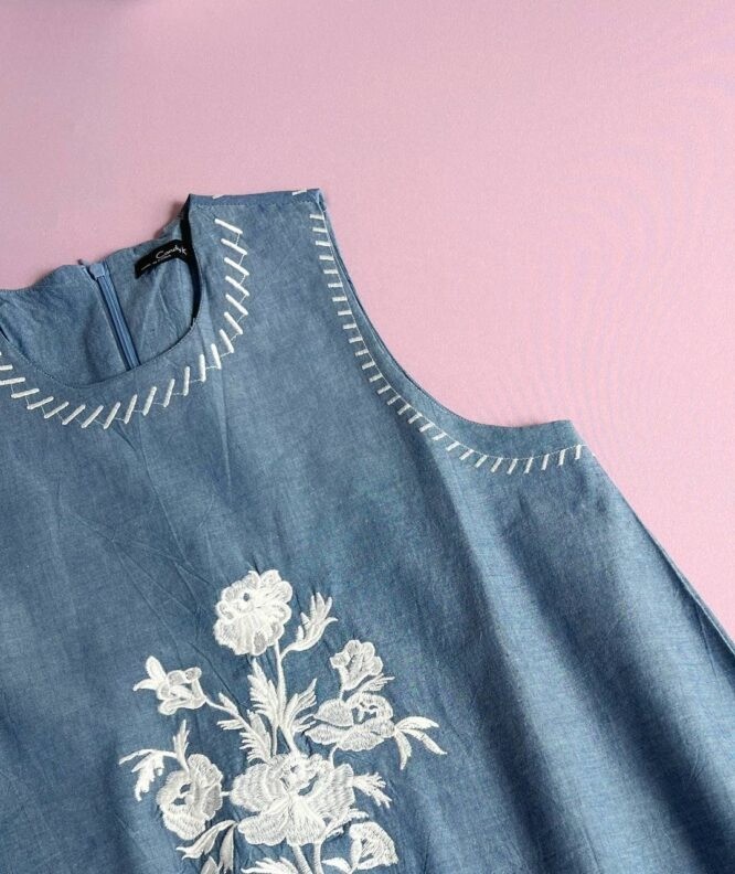 پیراهن جین گلدوزی شده کد 1661