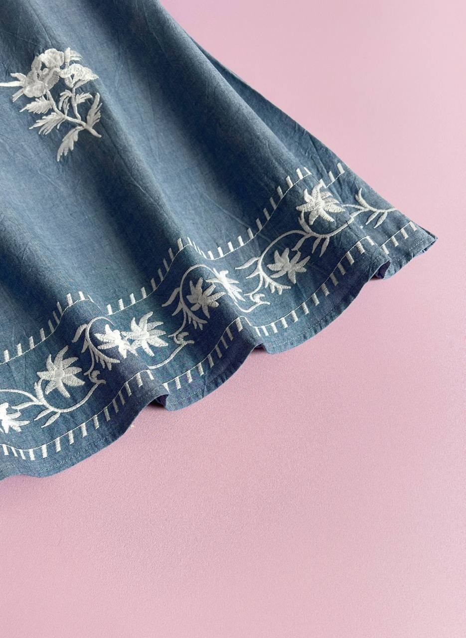 پیراهن جین گلدوزی شده کد 1661