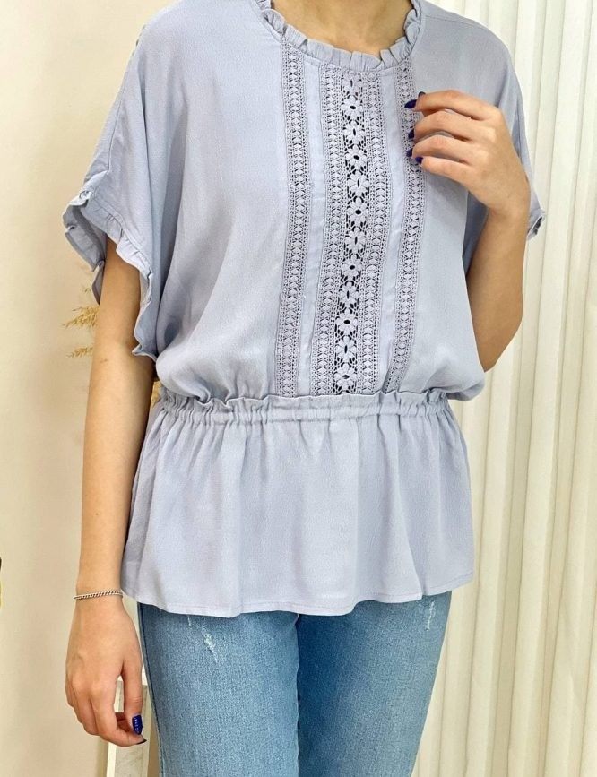 بلوز خفاشي جلو گيپور کد 1519