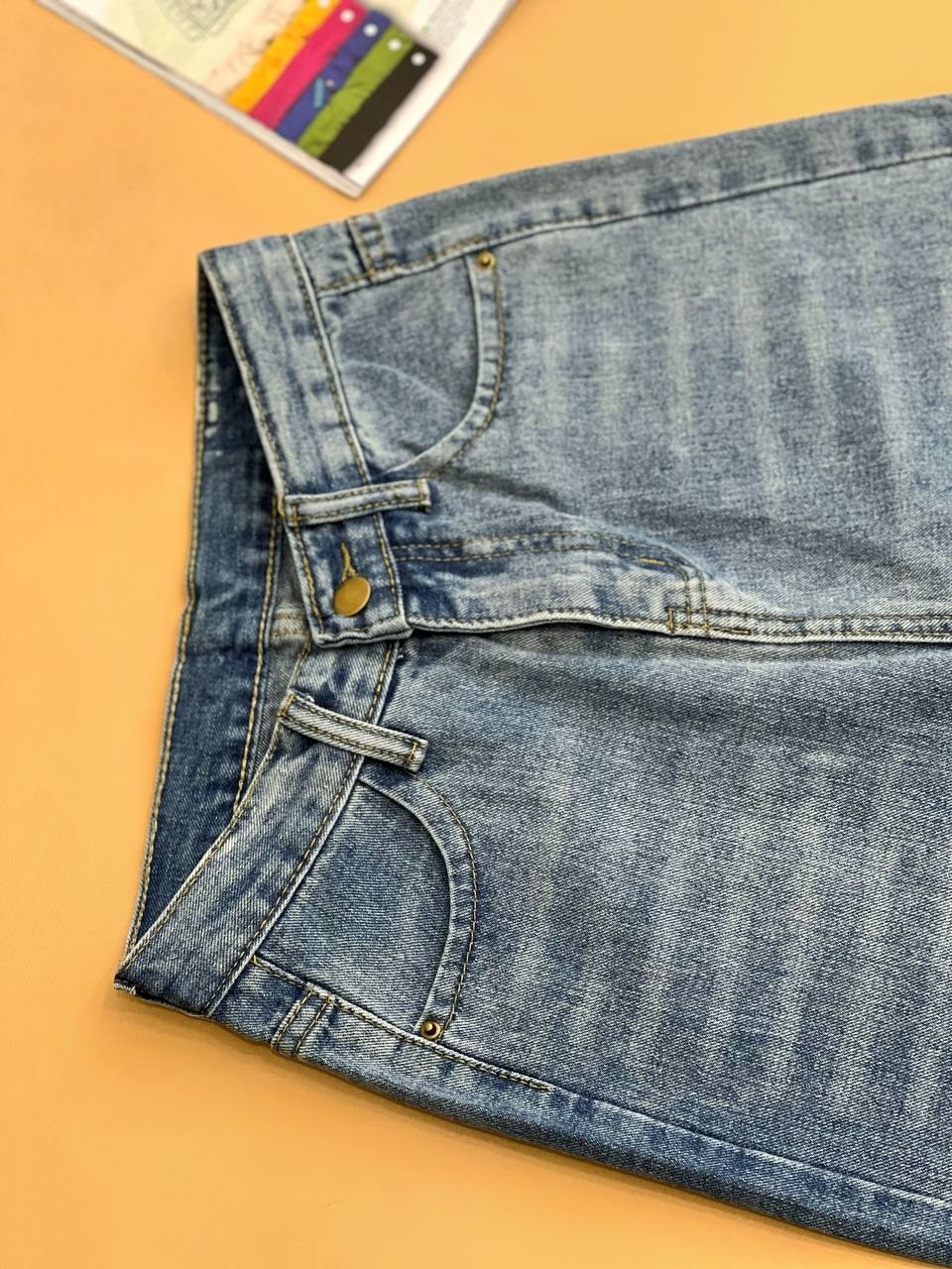 شلوار جين نيم بگ کد 1632