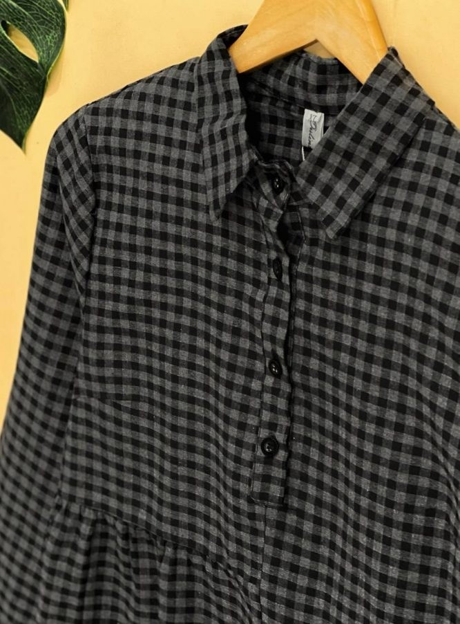 شوميز شطرنجي کمر چين کد 1600