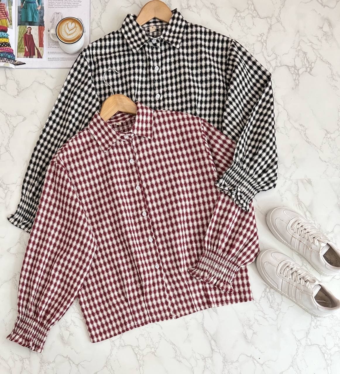 شوميز آستين پف آستين کش کد 1509