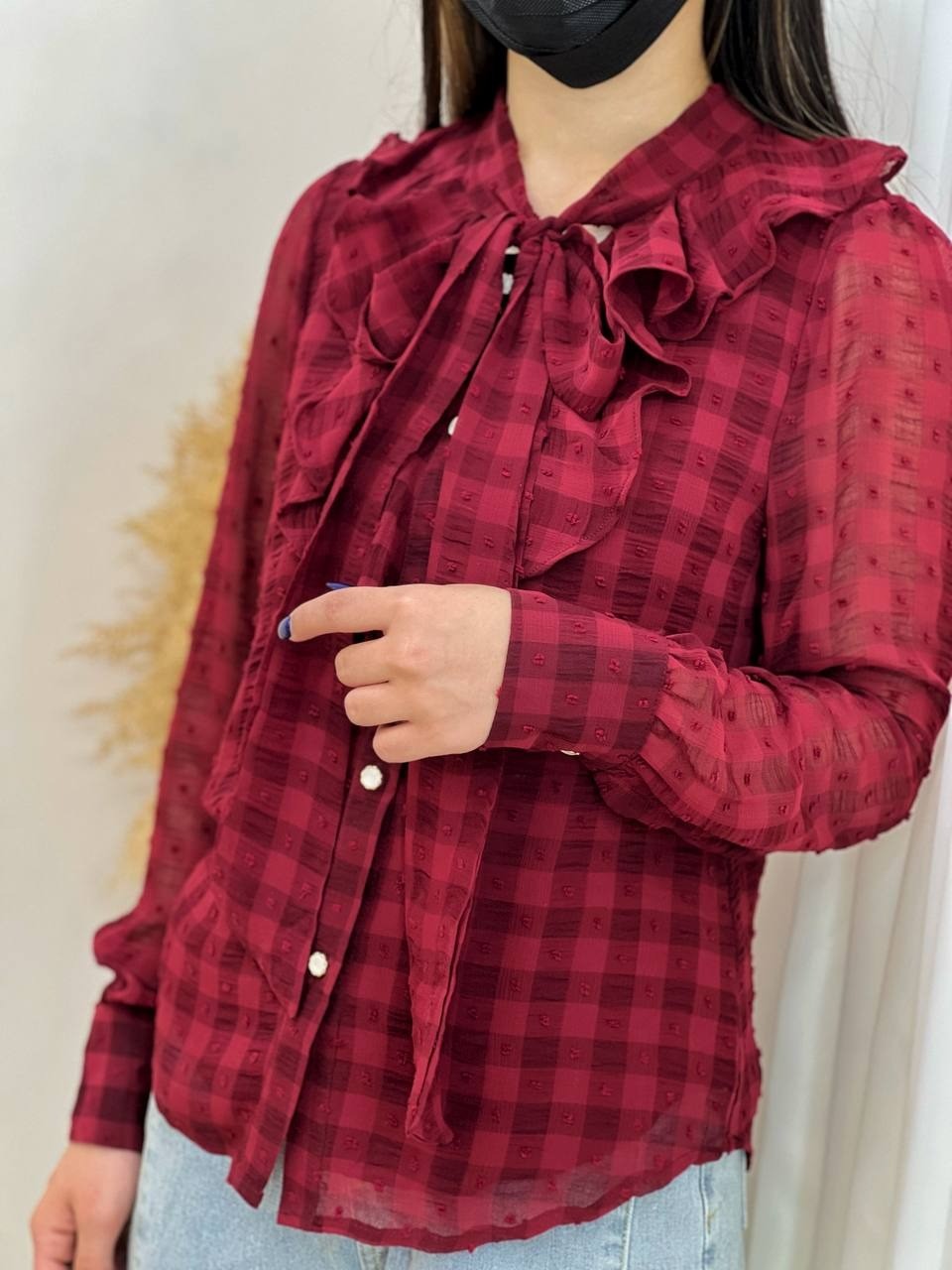 شوميز حرير اشکي آستردار کد 1540