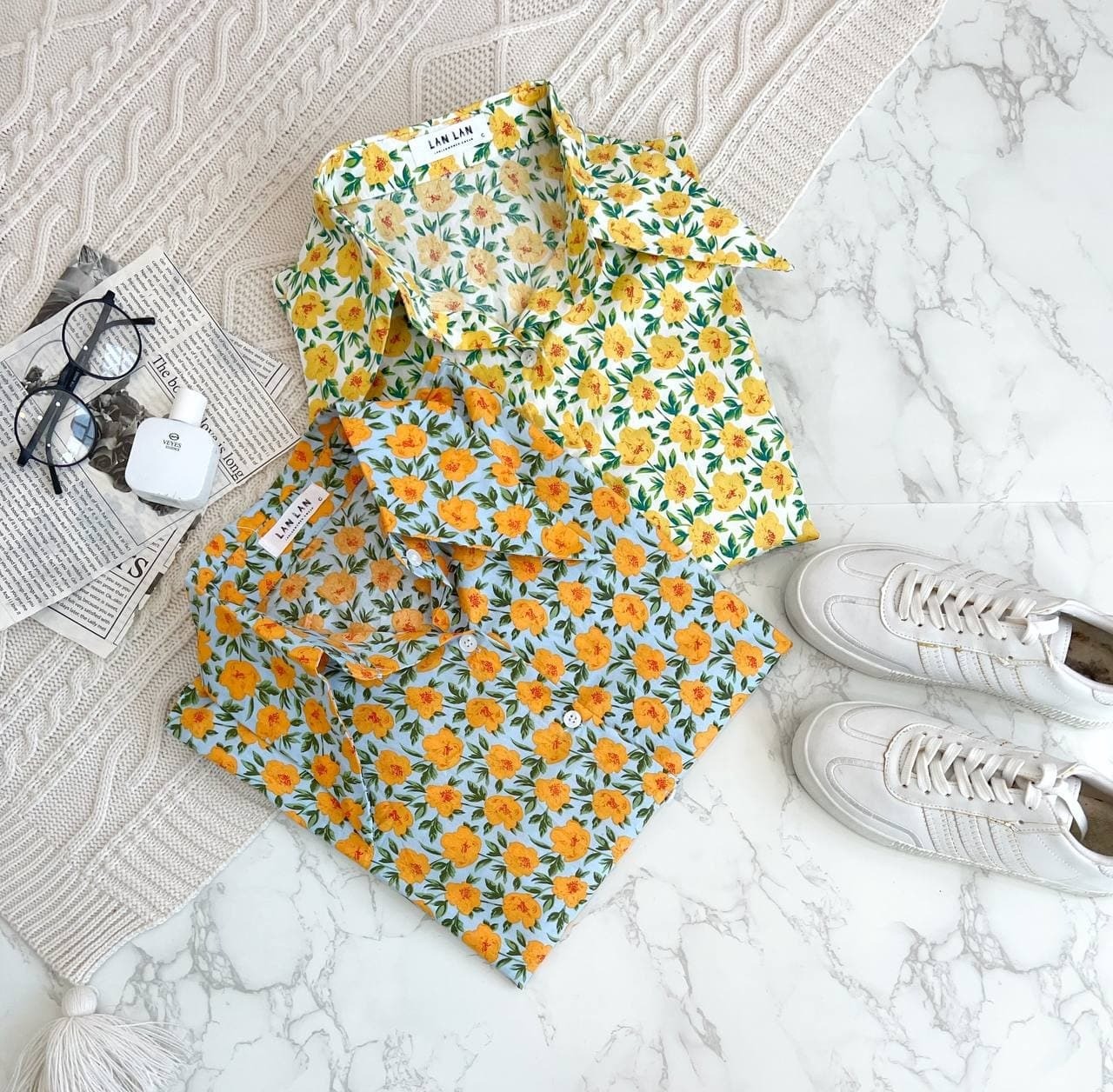 شوميز گلدار آستين پف کد 1456  