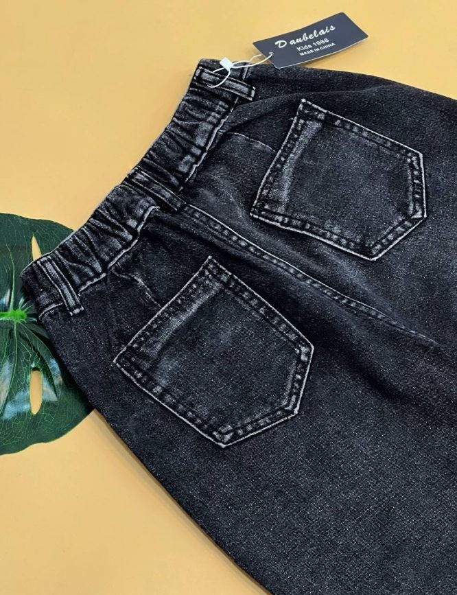 شلوار مام فيت ذغالي کد 1626