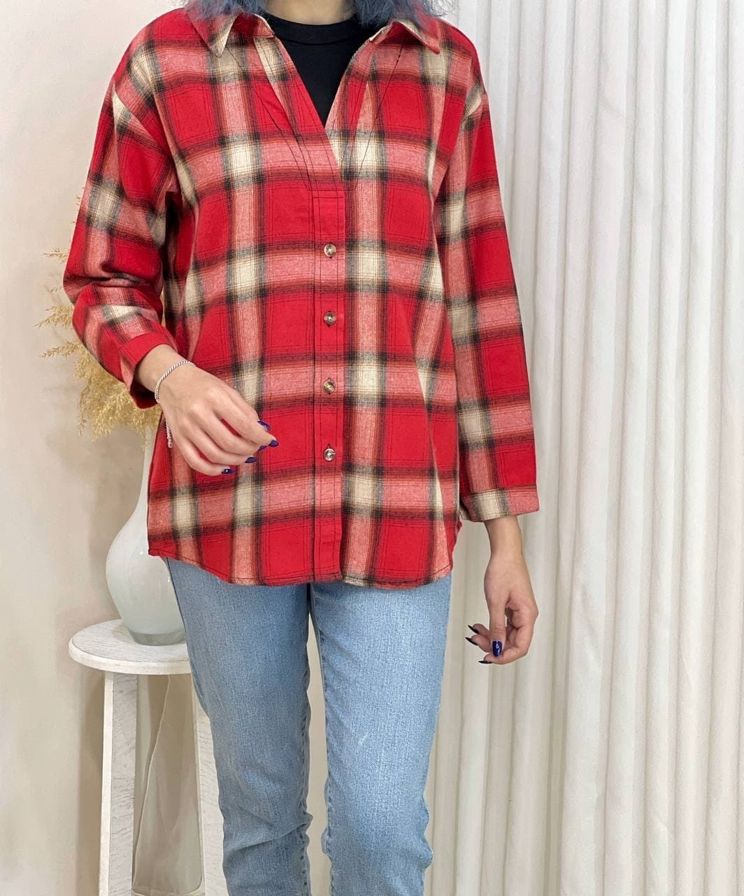 شوميز چهارخونه کد 1517