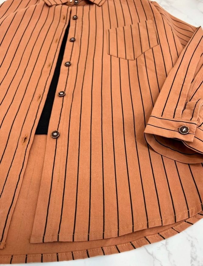 شوميز راه راه نخ کتان کد 1491