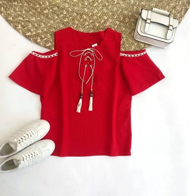 شوميز کرپ کريشه سرشونه باز کد 1116