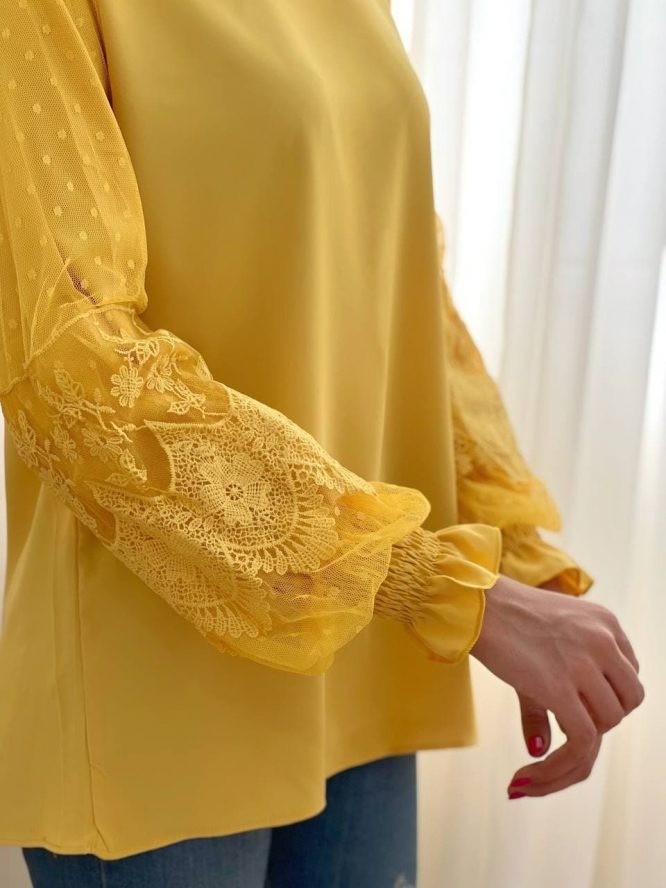 شوميز مجلسي آستين گيپور کد 1565