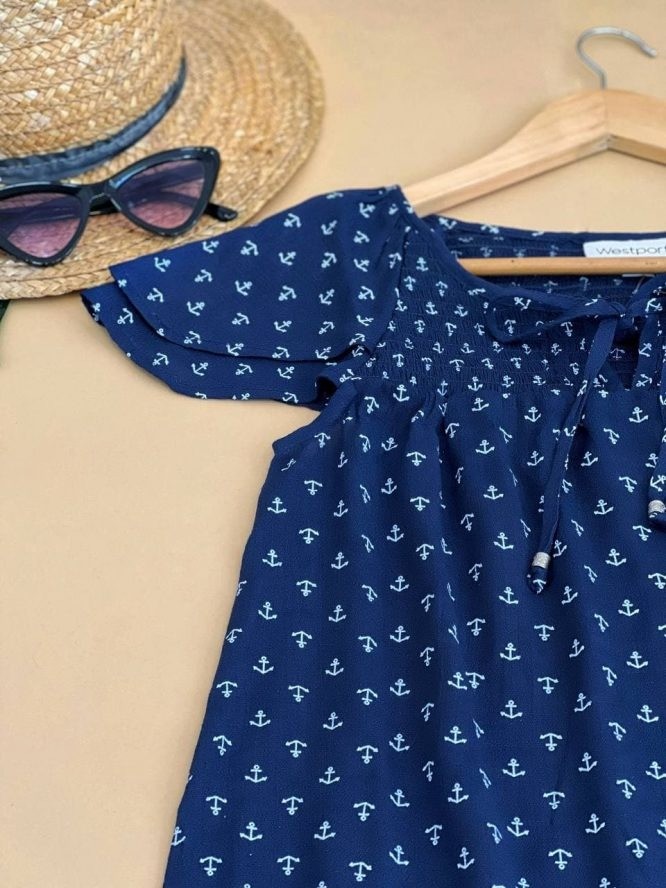 شوميز آستين دوچين لنگري کد 1561