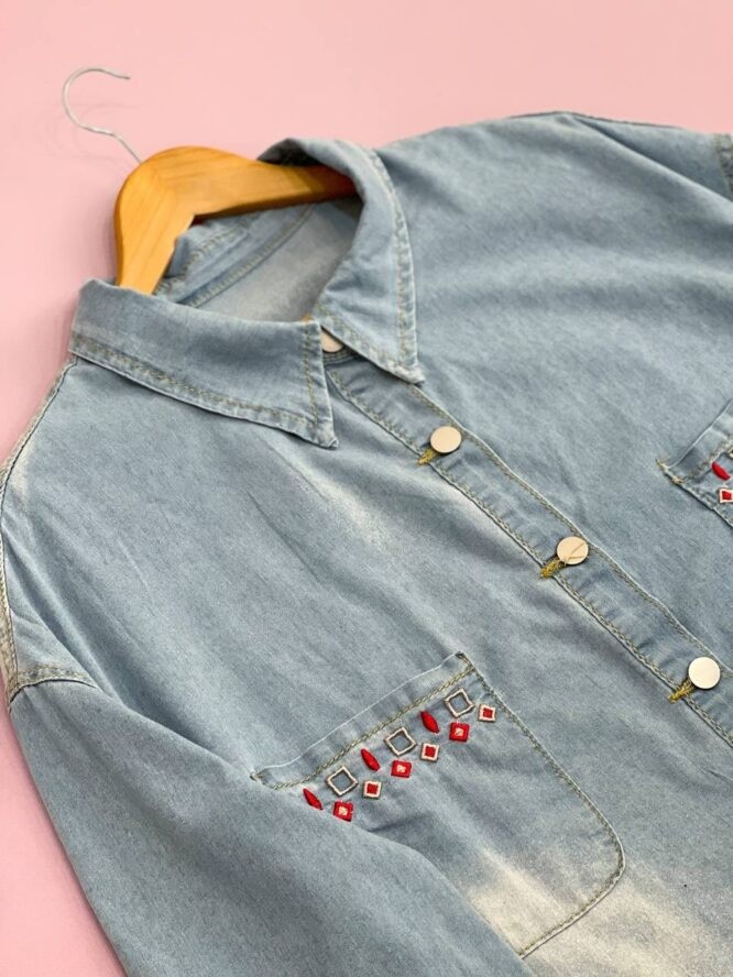 شوميز جين گلدوزي شده کد 1652