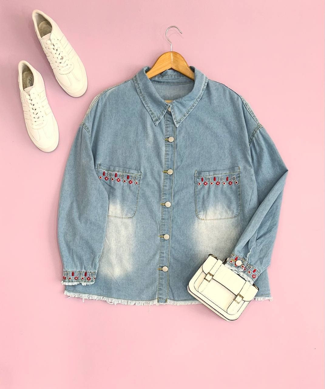 شوميز جين گلدوزي شده کد 1652