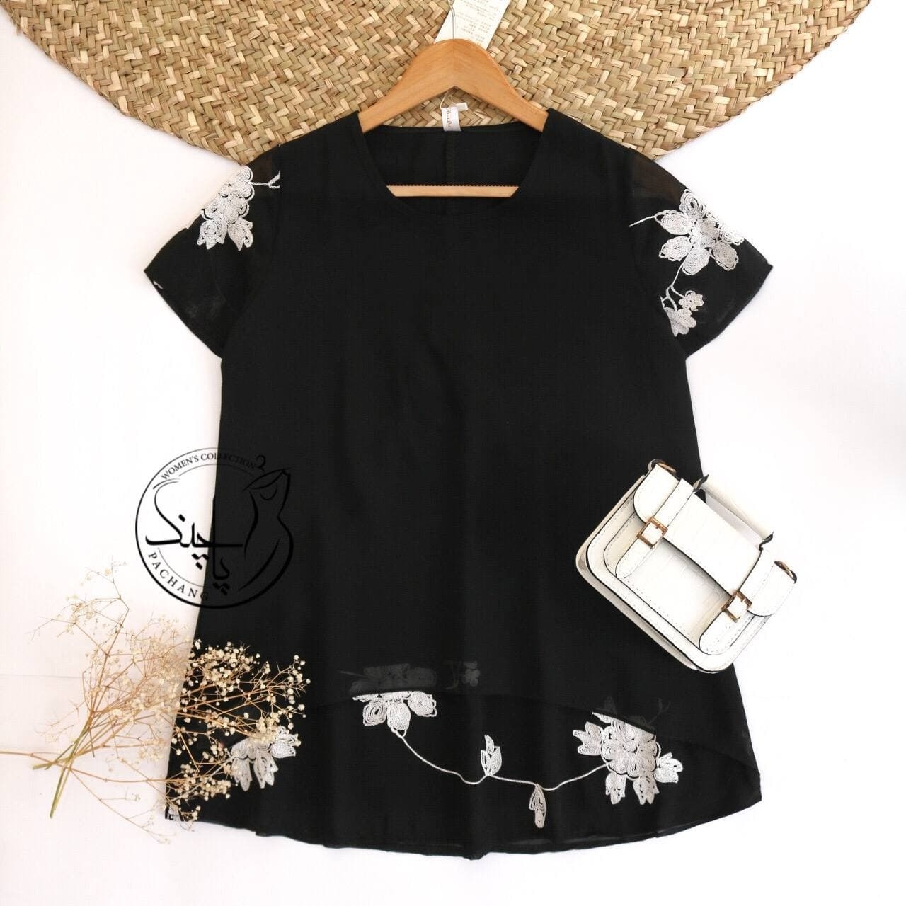 شوميز کرپ حرير گلدوزي کد 1097