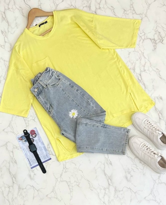 تيشرت ساده بلند کد 1523