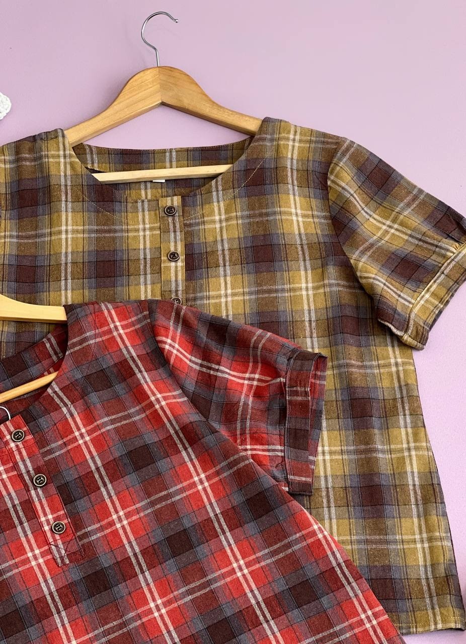 شوميز چهار خونه نخ کنف کد 1685