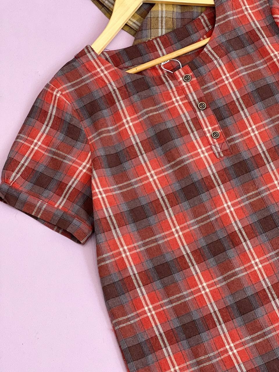 شوميز چهار خونه نخ کنف کد 1685