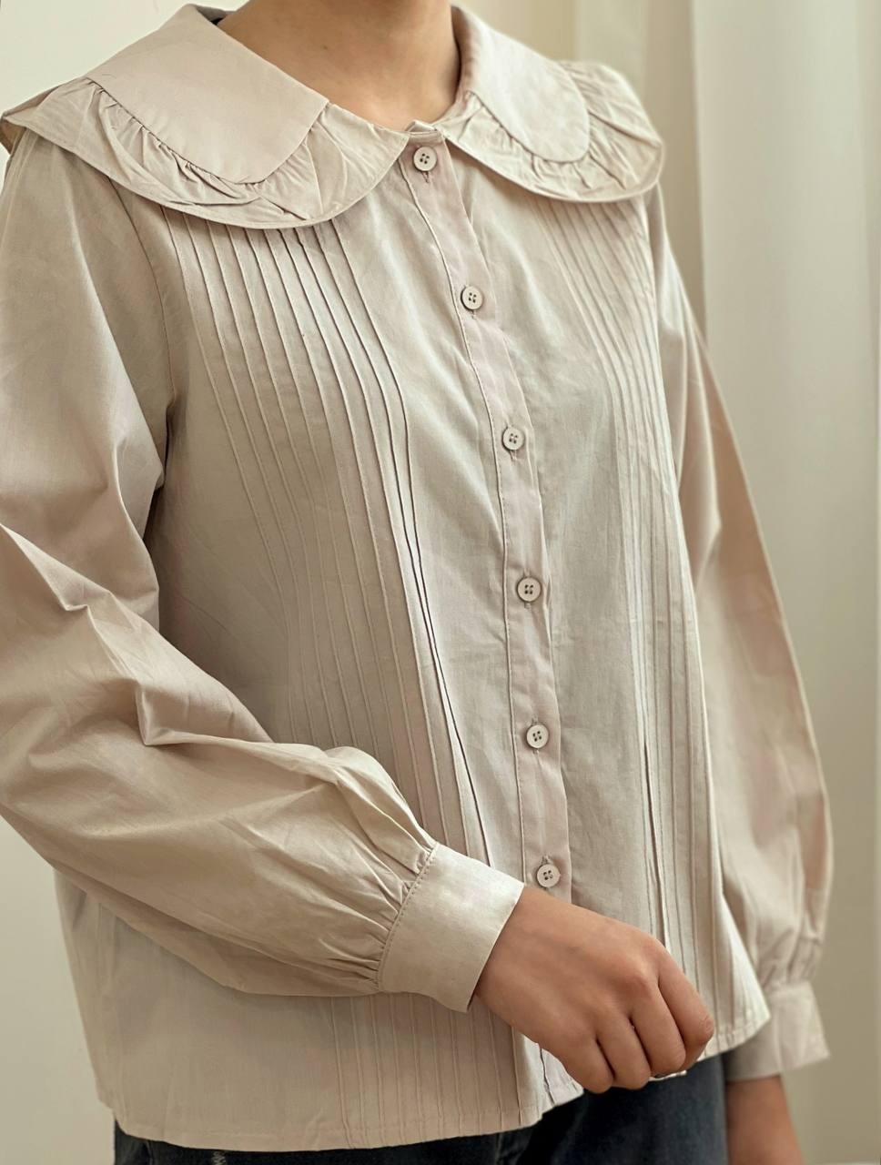 شوميز يقه ب ب جلو دکمه کد 1727