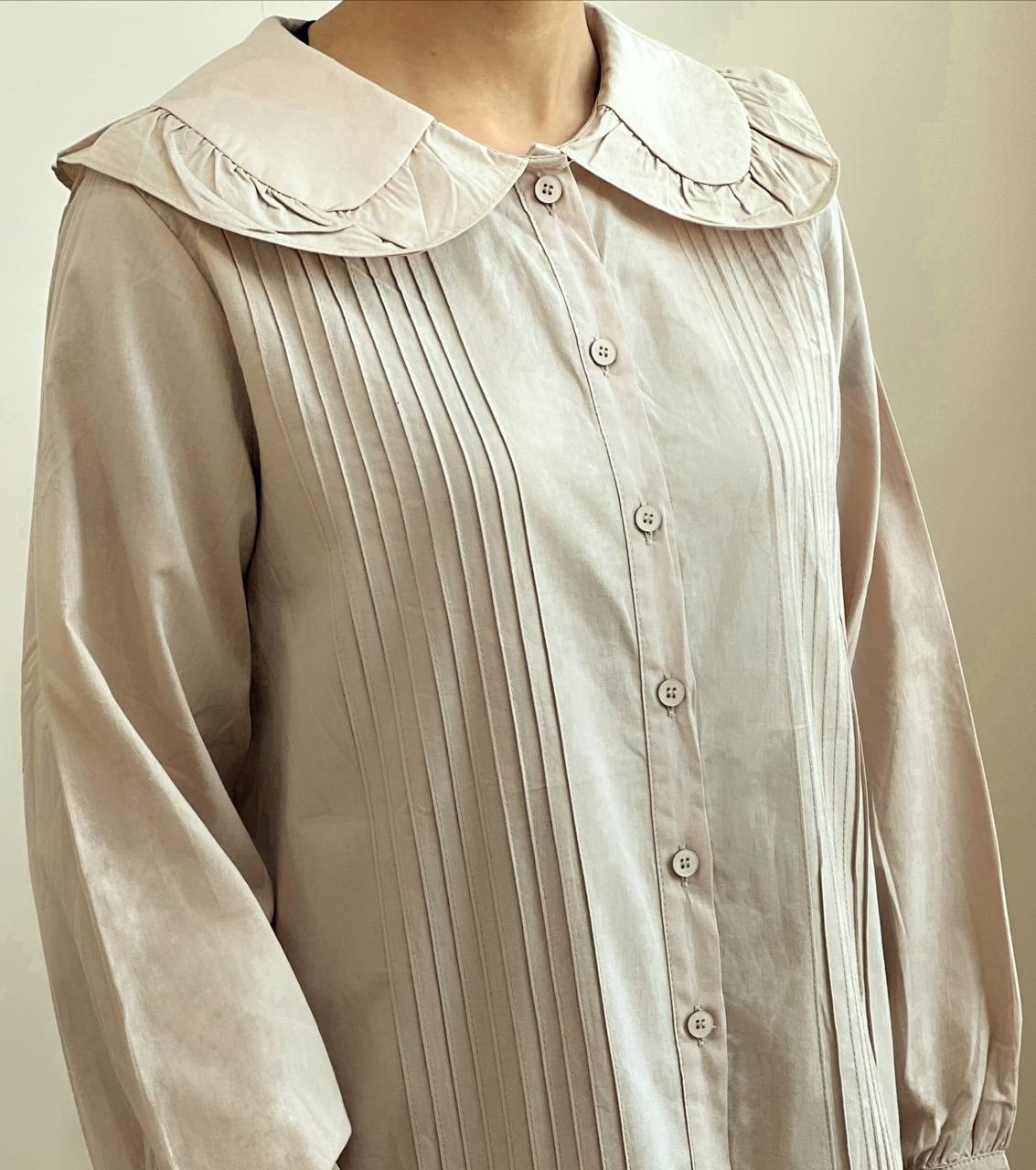 شوميز يقه ب ب جلو دکمه کد 1727