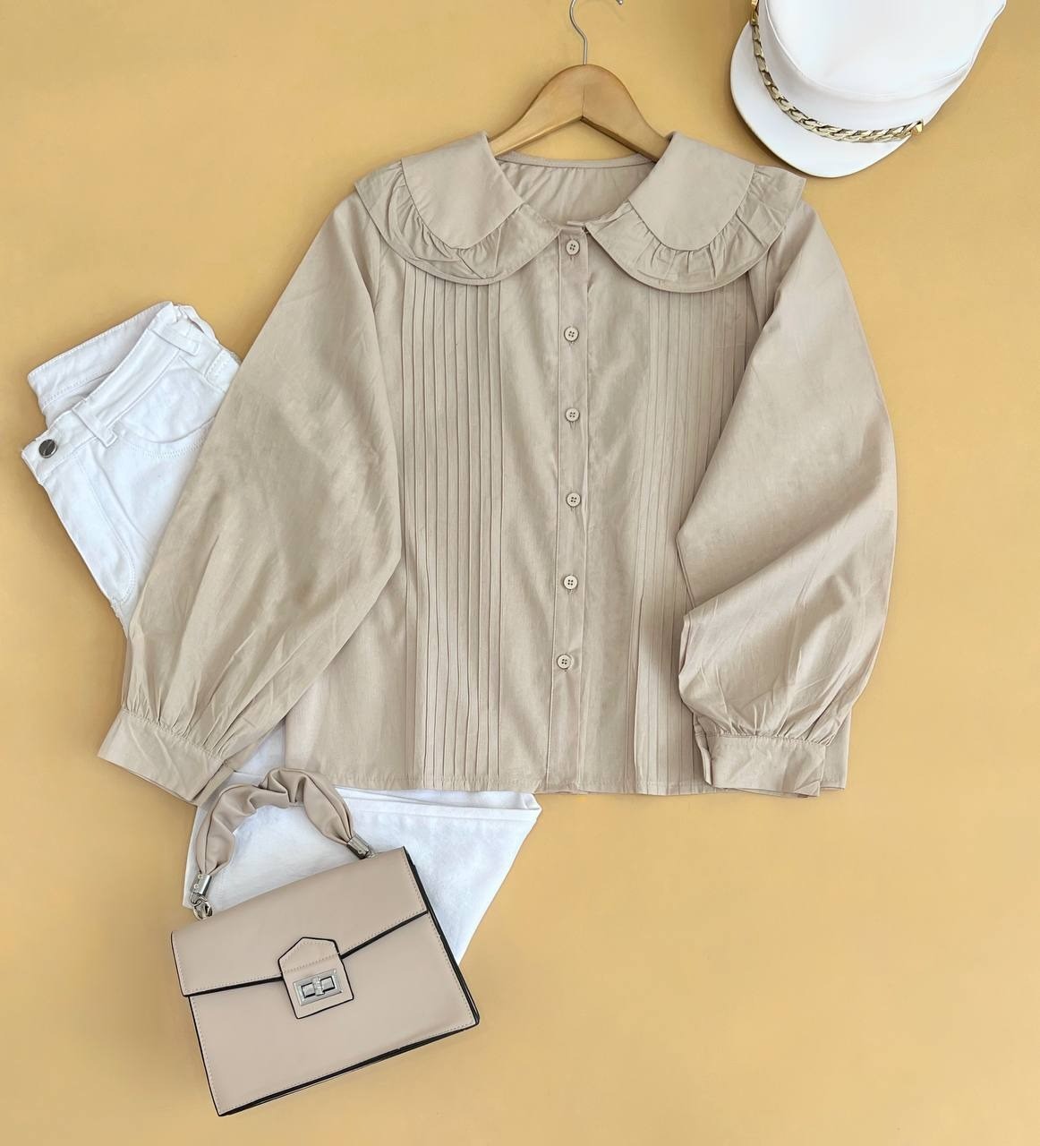 شوميز يقه ب ب جلو دکمه کد 1727