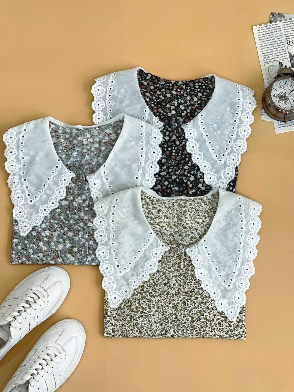 شوميز گلگلي جلو دکمه کد 1733