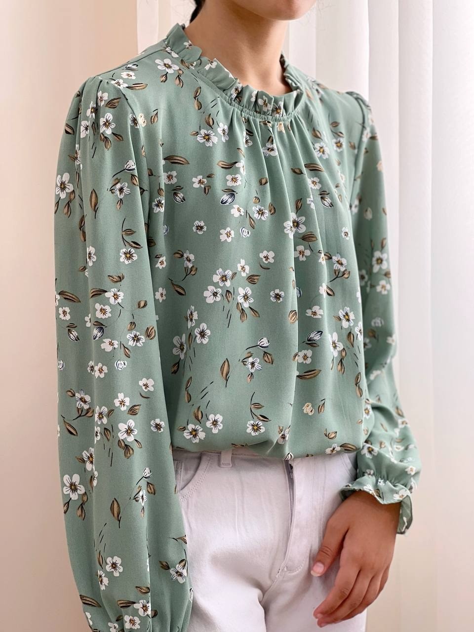 شوميز کرپ گلدار کد 1778