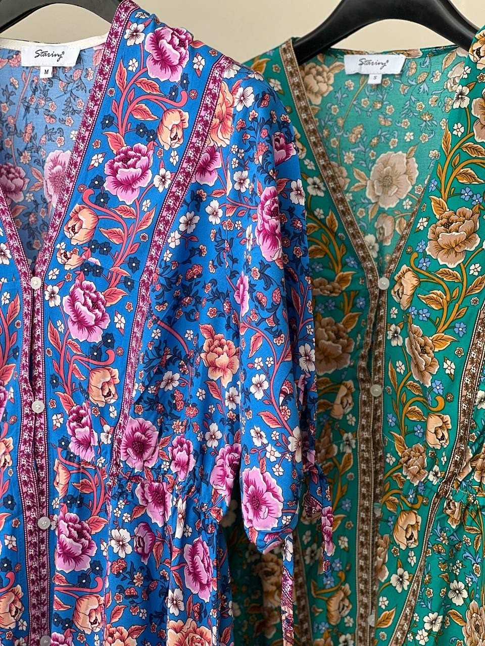 پيراهن مانتويي جلو دکمه طرح سنتي کد 1783