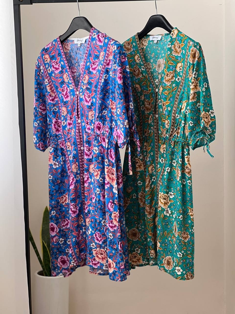 پيراهن مانتويي جلو دکمه طرح سنتي کد 1783