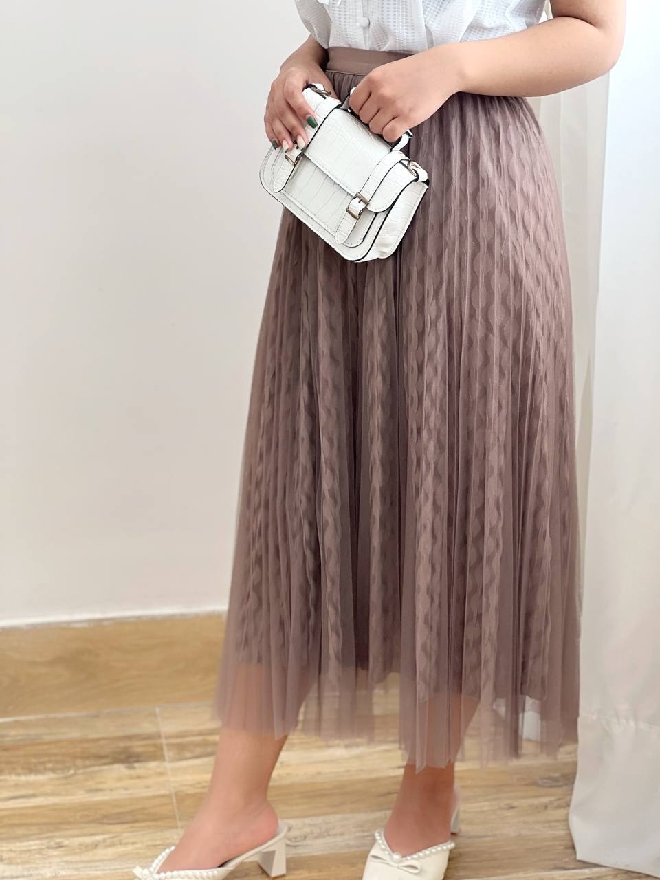 دامن پلیسه توری دو لایه کد 1794