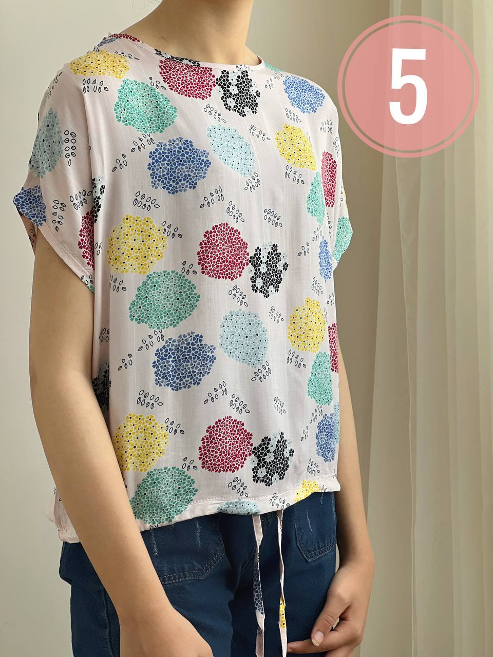 شومیز تمام نخ ‌پایین گت دار کد 1827