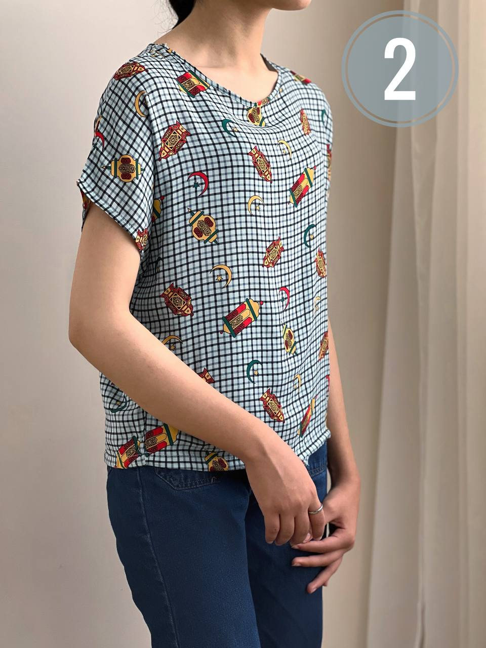 شومیز تمام نخ ‌پایین گت دار کد 1827