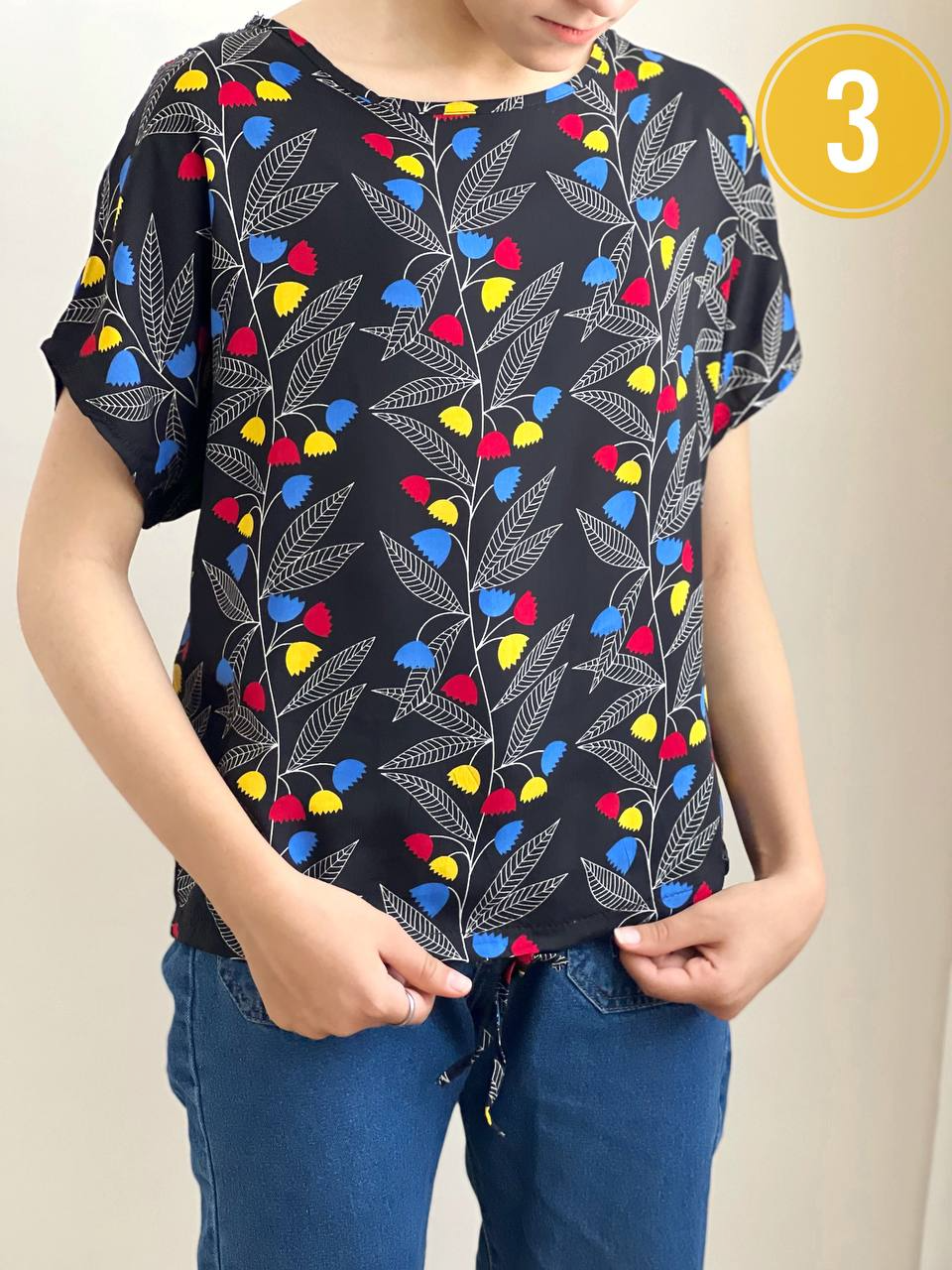 شومیز تمام نخ ‌پایین گت دار کد 1827