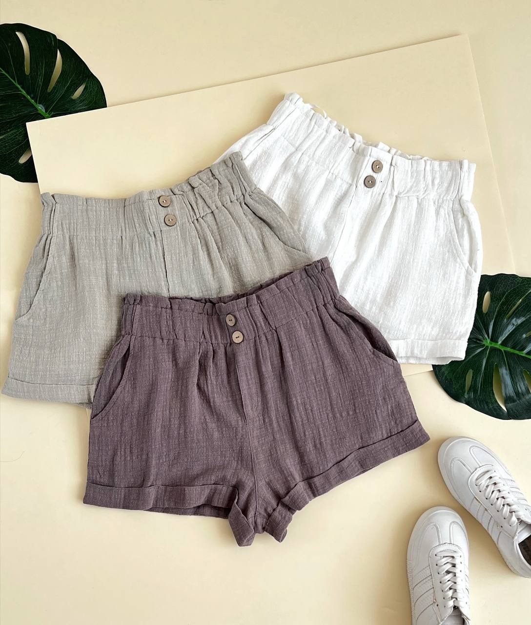 شلوارک لینن آستر دار کد 1841