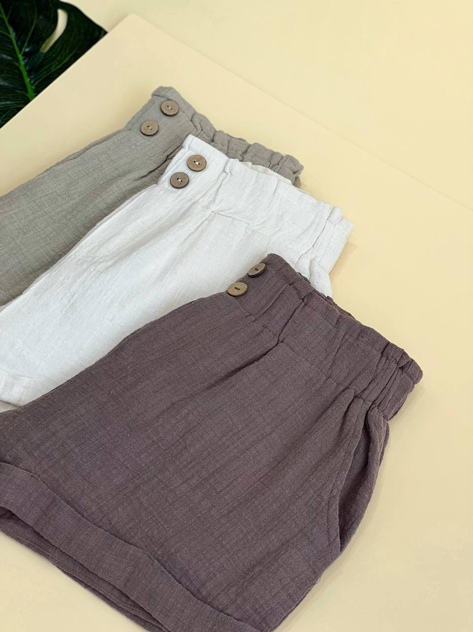 شلوارک لینن آستر دار کد 1841