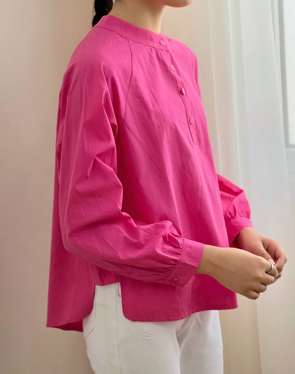 شومیز کتان نخ رنگی کد 1845