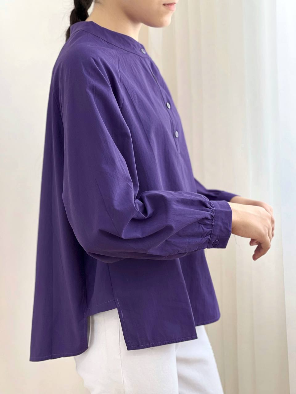 شومیز کتان نخ رنگی کد 1845