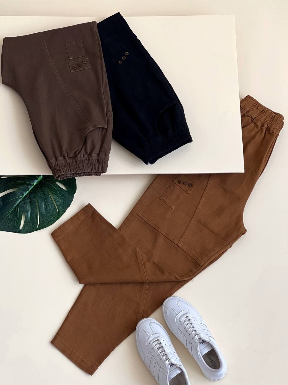 شلوار کتان کبریتی مام فیت کد 1850