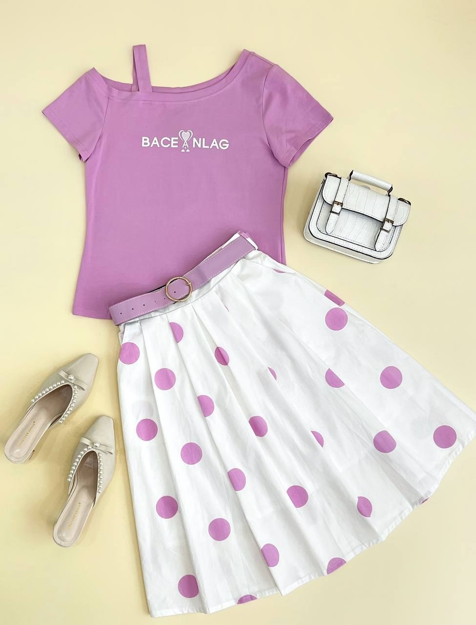 ست بلوز و دامن بهمراه کمربند چرم کد 1871