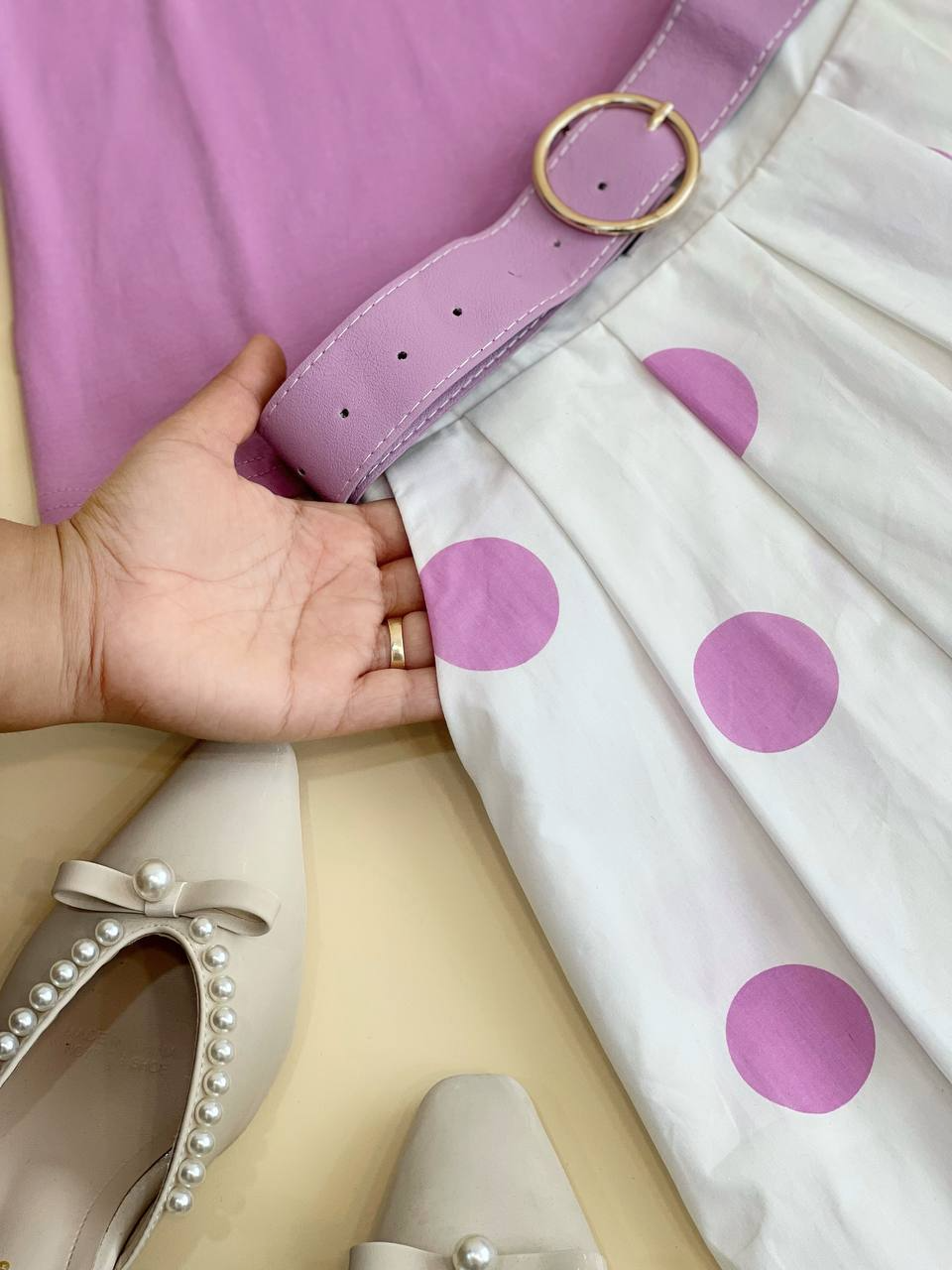 ست بلوز و دامن بهمراه کمربند چرم کد 1871