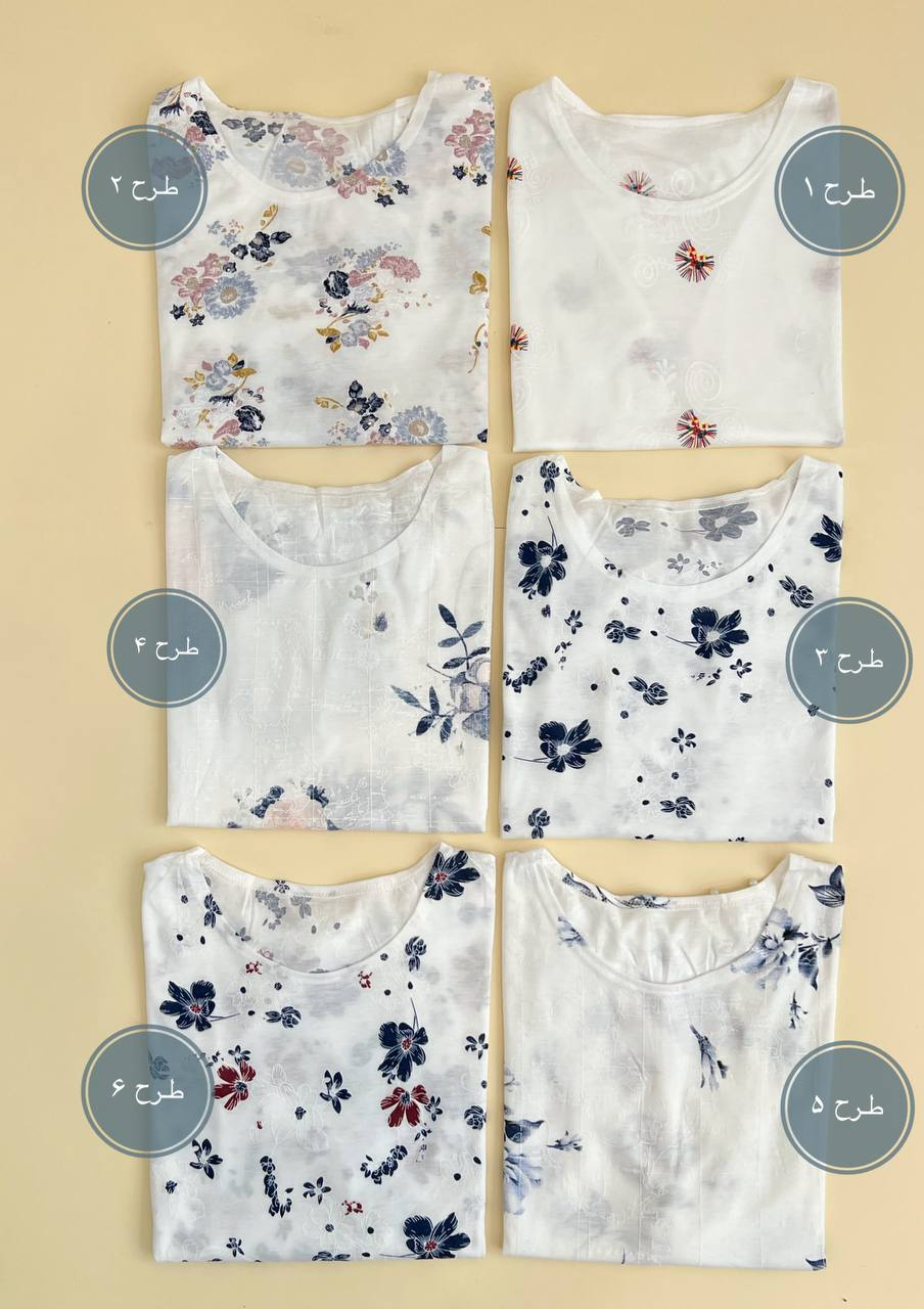 تیشرت نخ و پنبه گل برجسته کد 1889