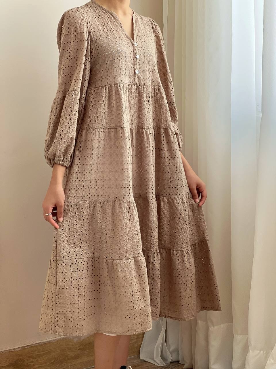 پیراهن مانتویی خامه دوزی بلند کد 1902