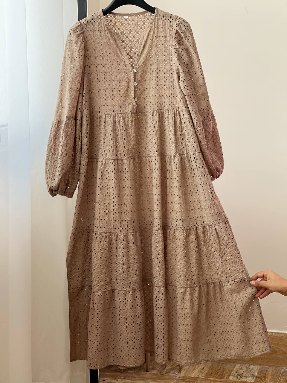 پیراهن مانتویی خامه دوزی بلند کد 1902