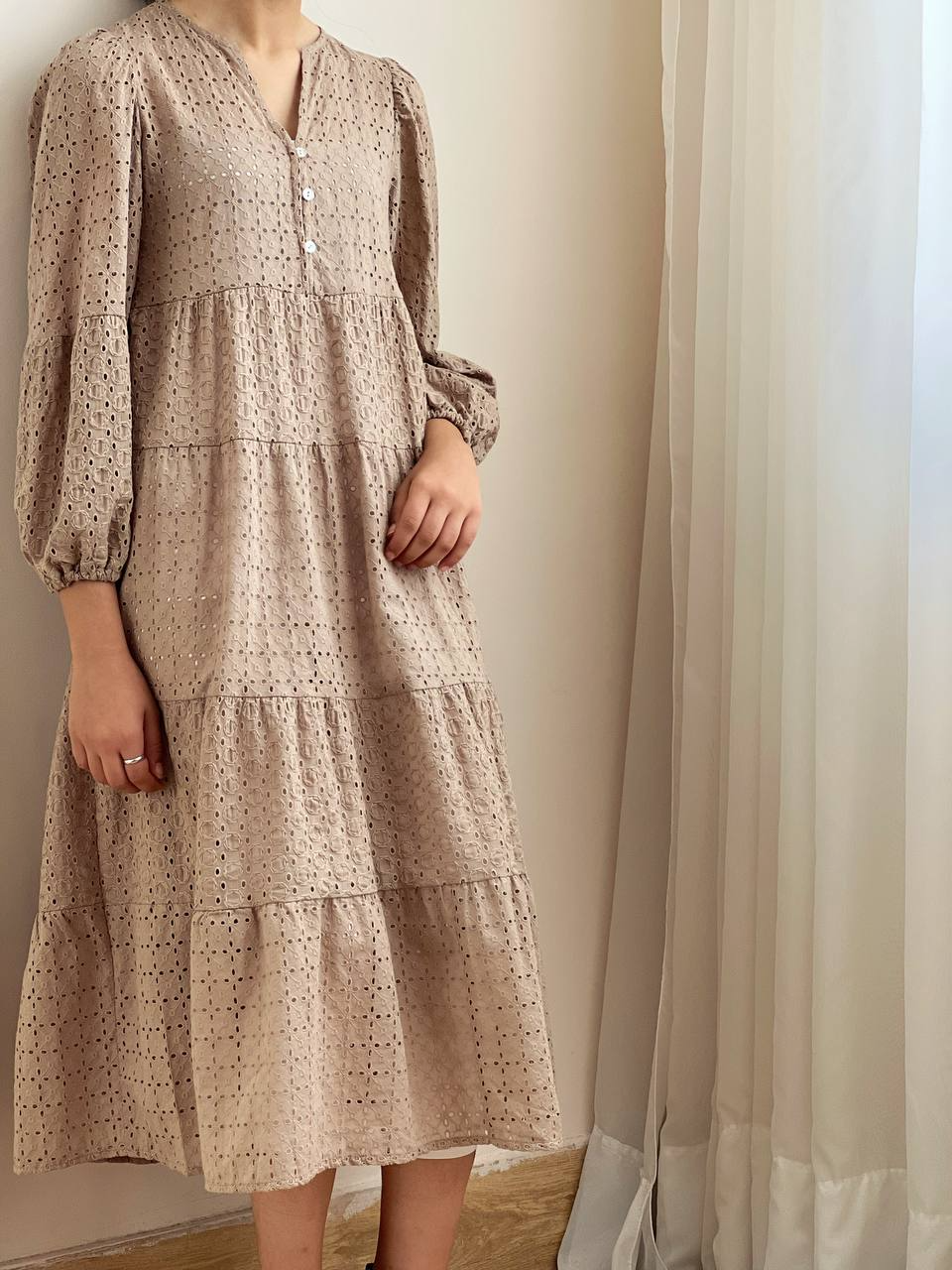 پیراهن مانتویی خامه دوزی بلند کد 1902