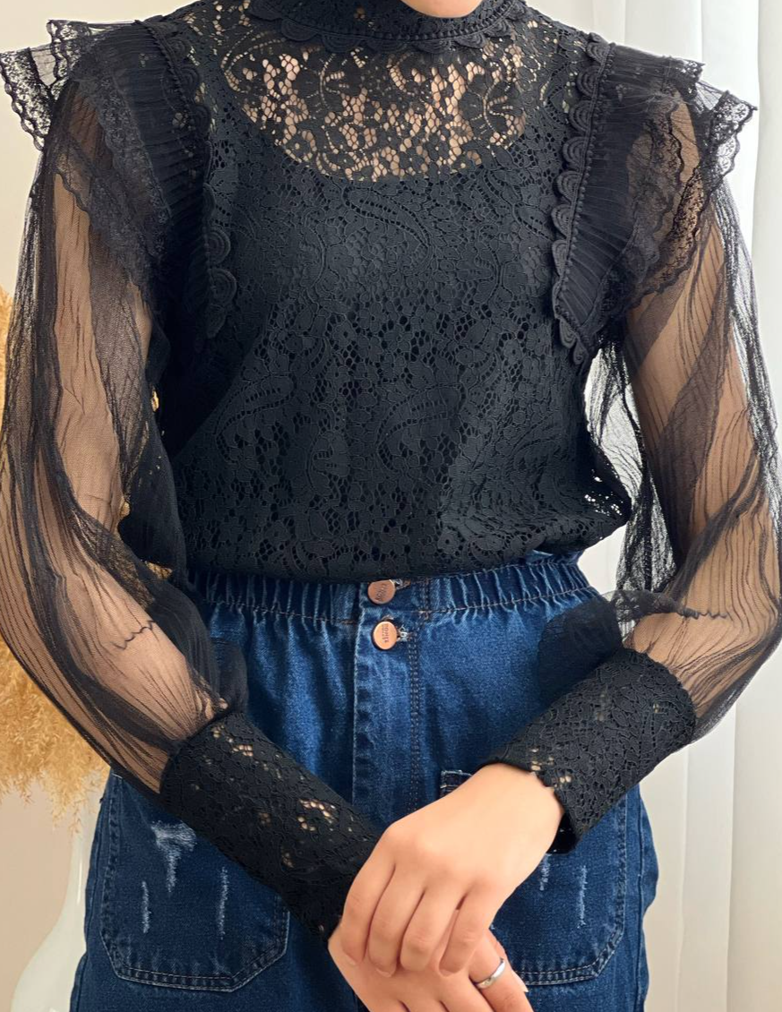 شومیز گیپور آستین تور کد 1919