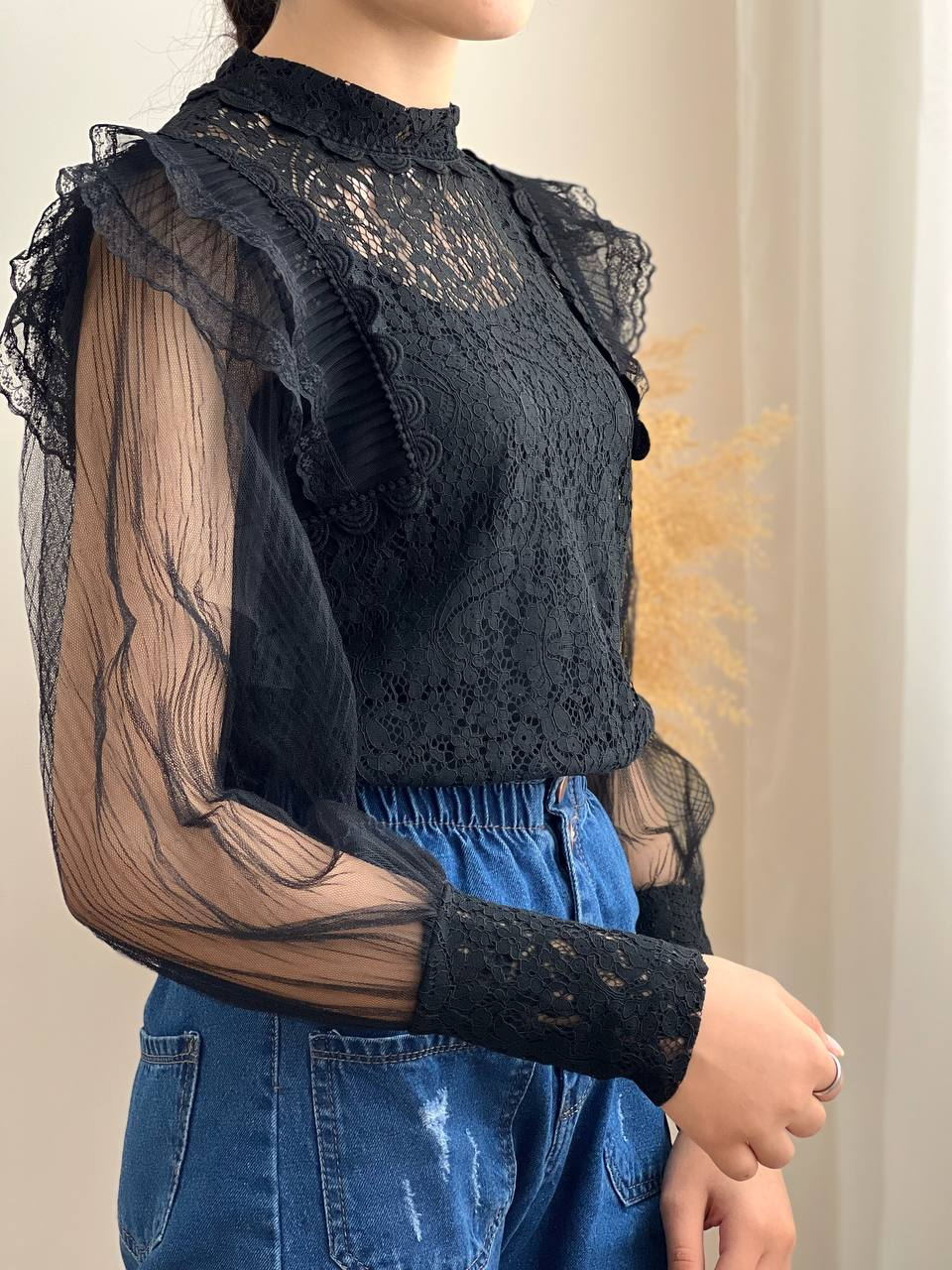 شومیز گیپور آستین تور کد 1919