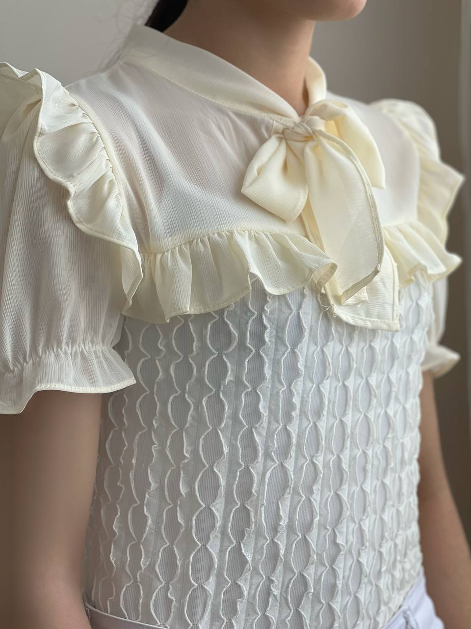 شومیز یقه پاپیونی کد 1947