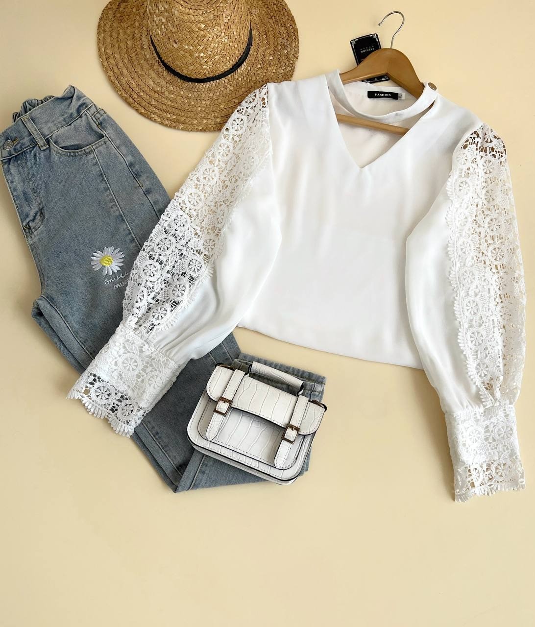 شومیز آستین گیپور کد 1956