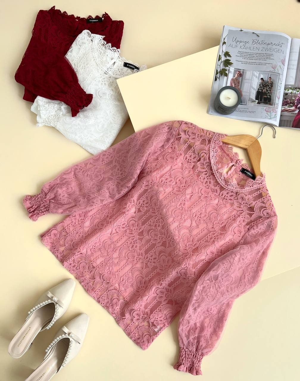 شومیز گیپور آستردار کد 1960