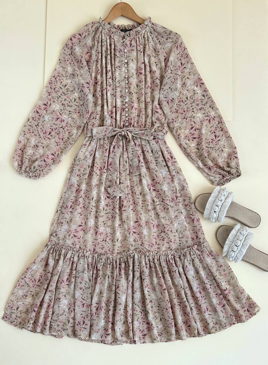 پیراهن کرپ حریر آستردار کد 1965