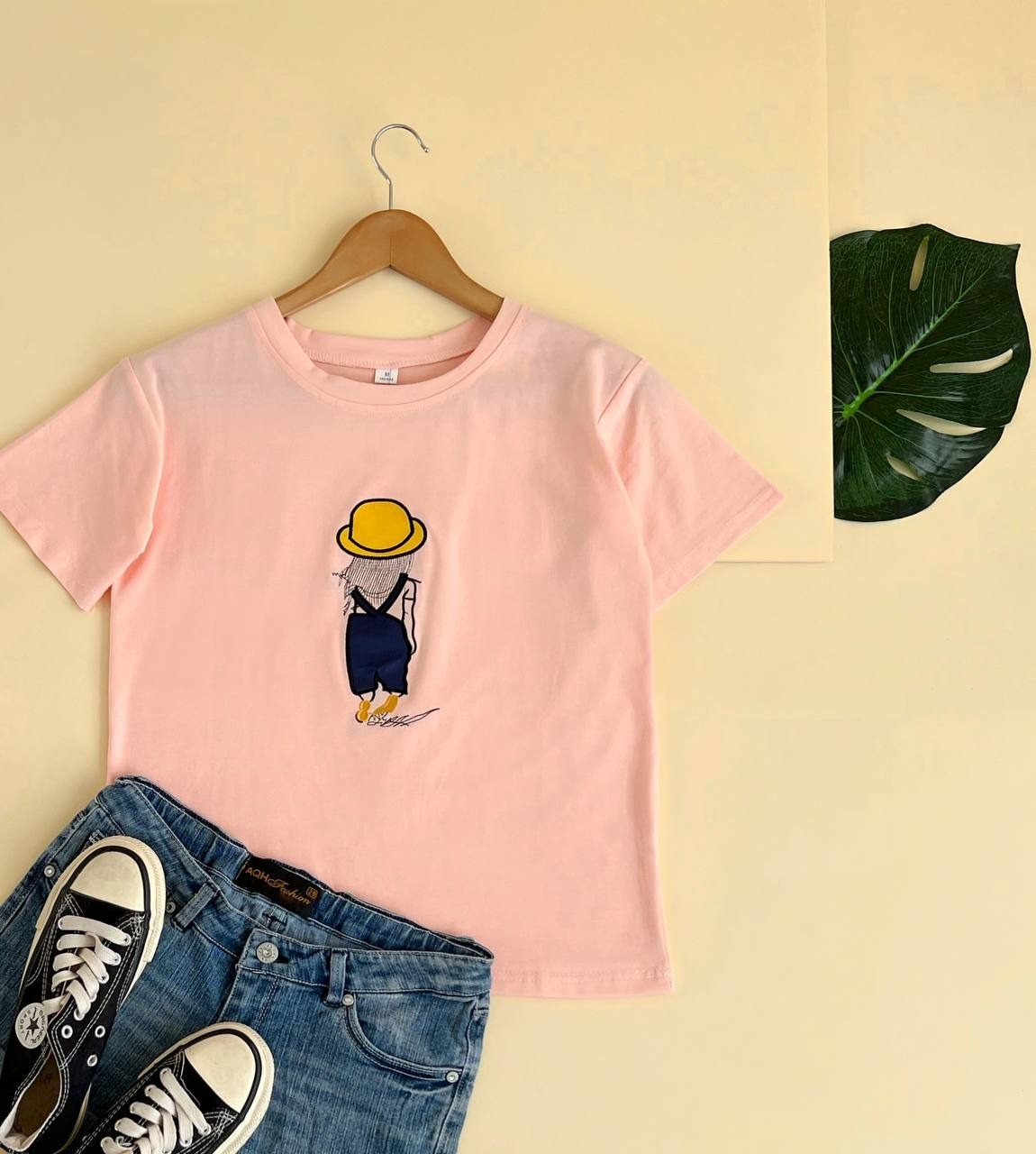 تیشرت نخ و پنبه گلدوزی شده کد 1966